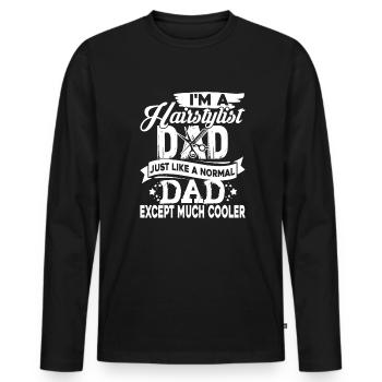 Hair Stylist Hair Stylist Dad - Men's Premium Organic Long Sleeve Shirt - black - Front - Nico (187cm)