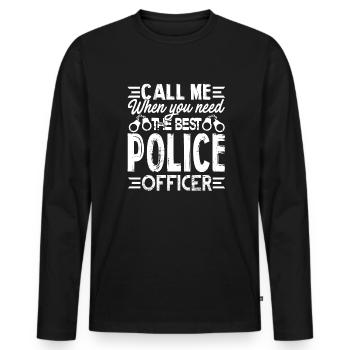 Police Officer Best Police Officer - Men's Premium Organic Long Sleeve Shirt - black - Front - Nico (187cm)