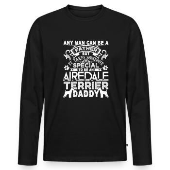 Airedale Terrier Airedale Terrier Daddy - Men's Premium Organic Long Sleeve Shirt - black - Front - Nico (187cm)