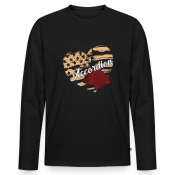 Accordion Accordion Flag - Men's Premium Organic Long Sleeve Shirt - black - Front - Nico (187cm)