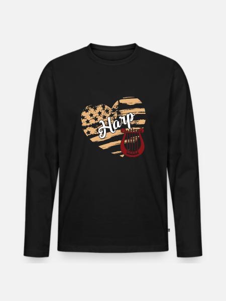 Harp Harp Flag - Men's Premium Organic Long Sleeve Shirt - black
