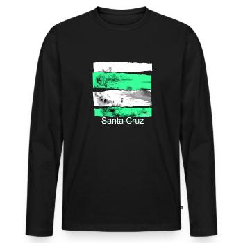 Chemise Santa Cruz Vintage Rétro 70s 80s CA - T-shirt manches longues Premium bio Homme - noir - Devant - Nico (187cm)