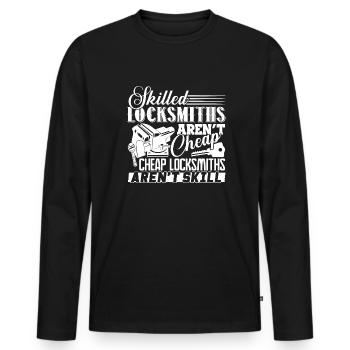Locksmith Skilled Locksmiths Aren't Cheap - Men's Premium Organic Long Sleeve Shirt - black - Front - Nico (187cm)
