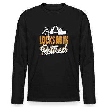 Locksmith Retired Locksmith - Men's Premium Organic Long Sleeve Shirt - black - Front - Nico (187cm)
