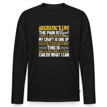 Mechanic Mechanic's Life - Men's Premium Organic Long Sleeve Shirt - black - Front - Nico (187cm)