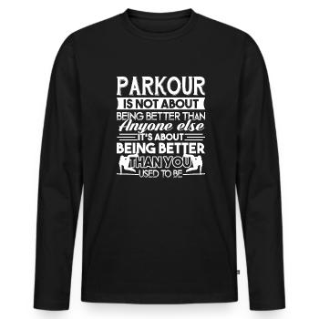 Parkour Parkour Lover - Men's Premium Organic Long Sleeve Shirt - black - Front - Nico (187cm)