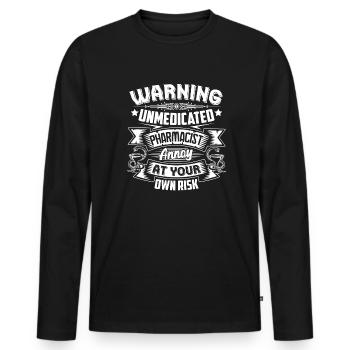 Pharmacist Pharmacist Warning - Men's Premium Organic Long Sleeve Shirt - black - Front - Nico (187cm)