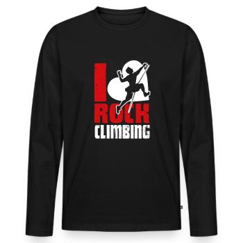 Rock Climbing I Love Rock Climbing - Men's Premium Organic Long Sleeve Shirt - black - Front - Nico (187cm)