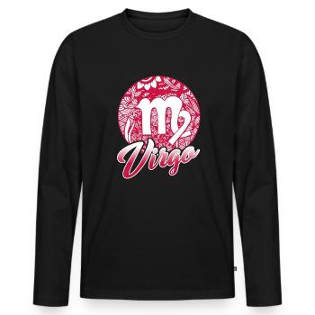 Virgo Horoscope Sign Of Zodiac - Men's Premium Organic Long Sleeve Shirt - black - Front - Nico (187cm)