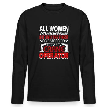 Crane Operator Married A Crane Operator - Men's Premium Organic Long Sleeve Shirt - black - Front - Nico (187cm)