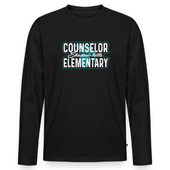 School Counselor Shadow Hills Elementary - Men's Premium Organic Long Sleeve Shirt - black - Front - Nico (187cm)