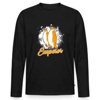 Emperor Penguin Family - Men's Premium Organic Long Sleeve Shirt - black - Front - Nico (187cm)