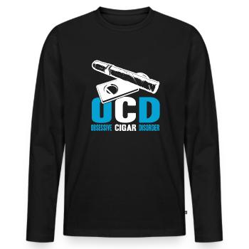 Cigar Smoking Obsessive Cigar Disorder - Men's Premium Organic Long Sleeve Shirt - black - Front - Nico (187cm)