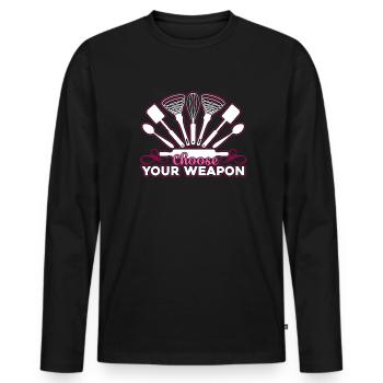 Baker Choose Your Weapon - Men's Premium Organic Long Sleeve Shirt - black - Front - Nico (187cm)