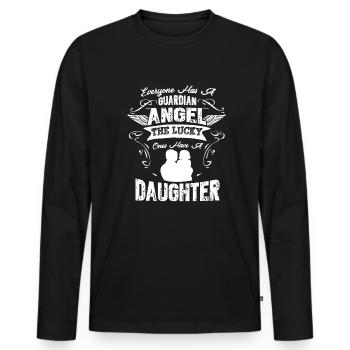 Daughter Guardian Angel - Men's Premium Organic Long Sleeve Shirt - black - Front - Nico (187cm)