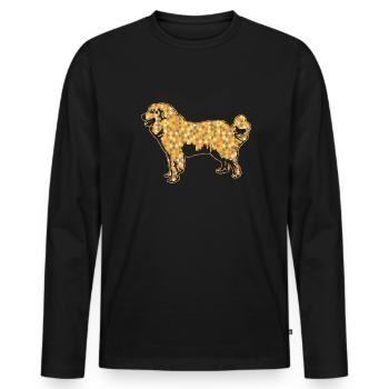 Great Pyrenees Geometric - Men's Premium Organic Long Sleeve Shirt - black - Front - Nico (187cm)