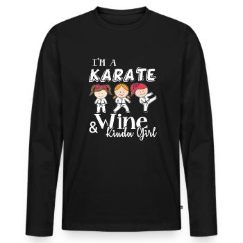 And Wine Kinda Girl - Men's Premium Organic Long Sleeve Shirt - black - Front - Nico (187cm)