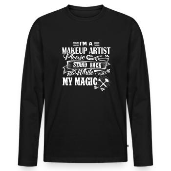 Makeup Artist I Am A Makeup Artist - Men's Premium Organic Long Sleeve Shirt - black - Front - Nico (187cm)