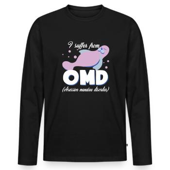 Manatee Obsessive Manatee Disorder - Men's Premium Organic Long Sleeve Shirt - black - Front - Nico (187cm)