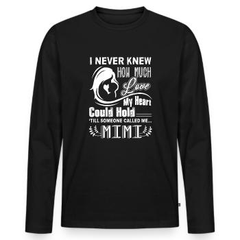 Mimi Shirt Funny Mother's Day - Men's Premium Organic Long Sleeve Shirt - black - Front - Nico (187cm)