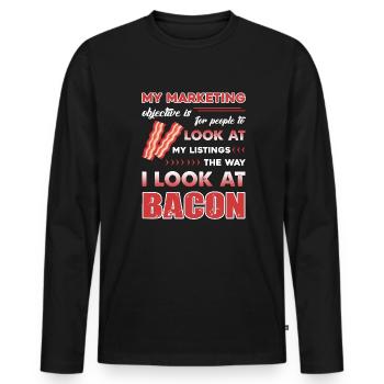 Real Estate Agent Funny Real Estate Agent - Men's Premium Organic Long Sleeve Shirt - black - Front - Nico (187cm)