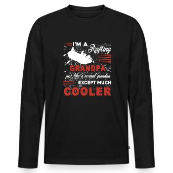 Rafting Grandpa Is Cooler - Men's Premium Organic Long Sleeve Shirt - black - Front - Nico (187cm)
