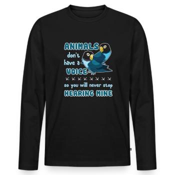 Parrot Love Parrot - Men's Premium Organic Long Sleeve Shirt - black - Front - Nico (187cm)