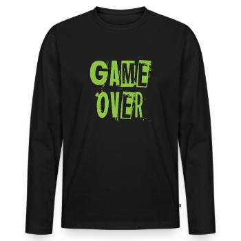 JEU PLUS - T-shirt manches longues Premium bio Homme - noir - Devant - Nico (187cm)