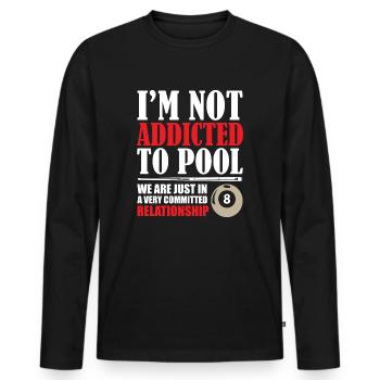 Billiard Addicted - Männer Premium Bio Langarmshirt - Schwarz - Vorne - Nico (187cm)