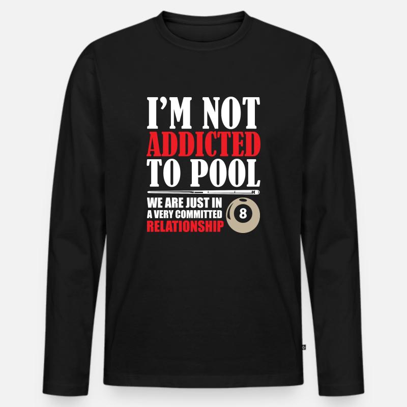 Billiard Addicted - Männer Premium Bio Langarmshirt - Schwarz