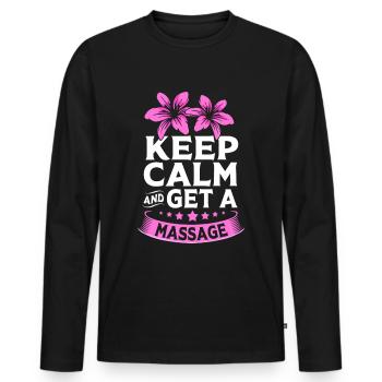 Massage - Männer Premium Bio Langarmshirt - Schwarz - Vorne - Nico (187cm)