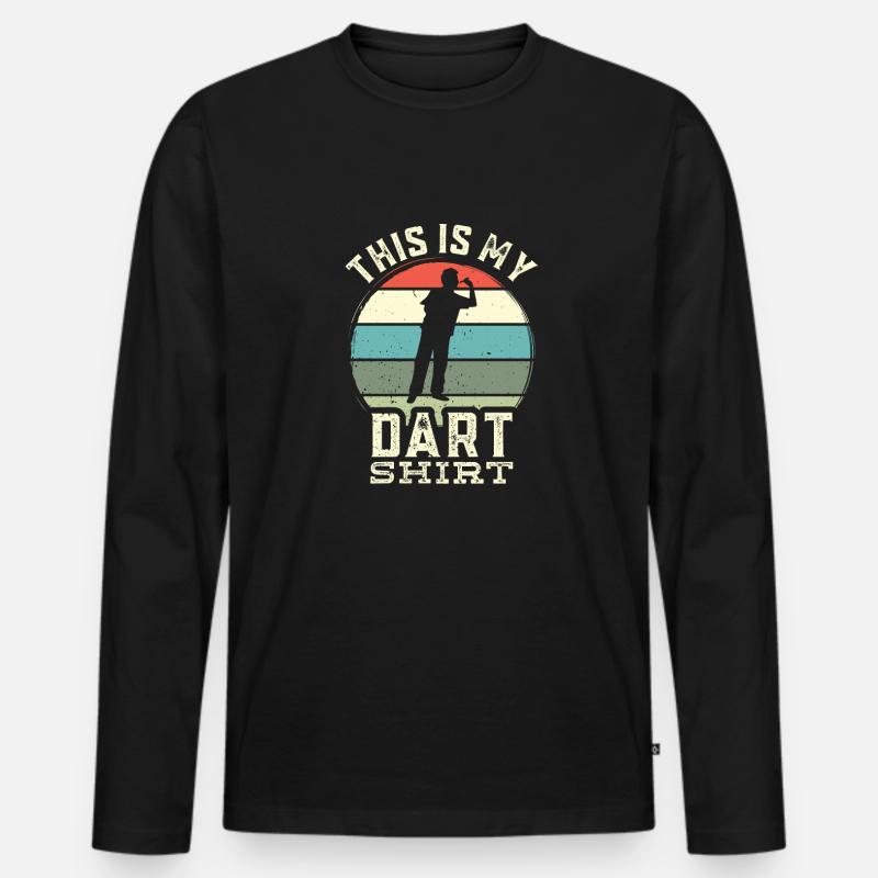 Dart , Dart Tshirt - Männer Premium Bio Langarmshirt - Schwarz