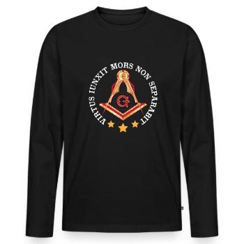 Masonic Gift I Masonic Freemasonry Tshirt - Men's Premium Organic Long Sleeve Shirt - black - Front - Nico (187cm)