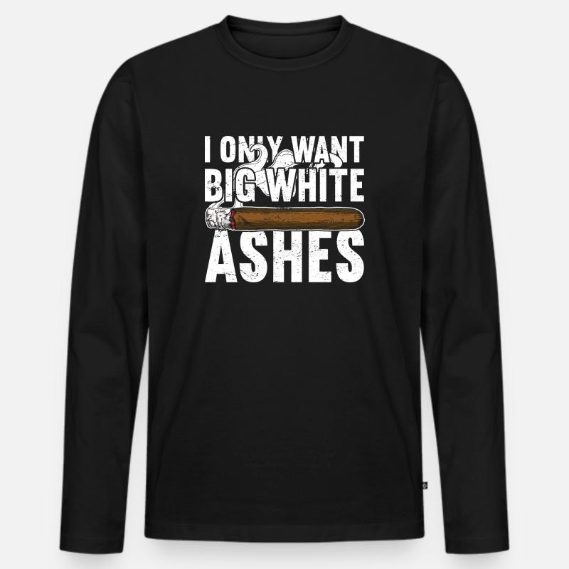 Zigarren Zigarren - Männer Premium Bio Langarmshirt - Schwarz