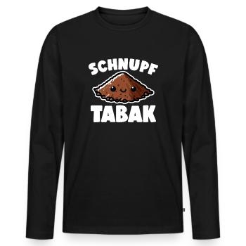 Schnupftabak Priis Schnupftabak Dose - Männer Premium Bio Langarmshirt - Schwarz - Vorne - Nico (187cm)