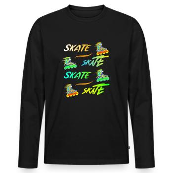Skate, skate, skate inline skating. - Men's Premium Organic Long Sleeve Shirt - black - Front - Nico (187cm)