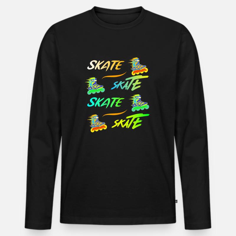 Skate, skate, skate inline skating. - Männer Premium Bio Langarmshirt - Schwarz