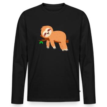 Paresseux sur arbre Refroidisseur extrême - T-shirt manches longues Premium bio Homme - noir - Devant - Nico (187cm)