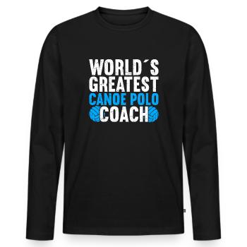 Kanu-Polo - Männer Premium Bio Langarmshirt - Schwarz - Vorne - Nico (187cm)
