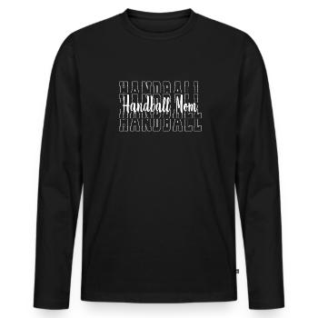 Handball Mom - Männer Premium Bio Langarmshirt - Schwarz - Vorne - Nico (187cm)