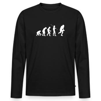 Évolution du football américain - T-shirt manches longues Premium bio Homme - noir - Devant - Nico (187cm)