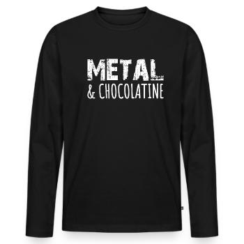 Metal Musik Heavy Metal Black Metal Chocolatine - Männer Premium Bio Langarmshirt - Schwarz - Vorne - Nico (187cm)
