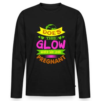 Mère Enceinte Bébé Nourrisson T-shirt Maman - T-shirt manches longues Premium bio Homme - noir - Devant - Nico (187cm)