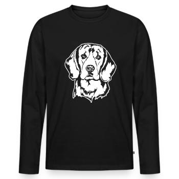 BEAGLE Hundeportrait Hund Hunde Wilsigns Jagdhund - Männer Premium Bio Langarmshirt - Schwarz - Vorne - Nico (187cm)