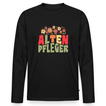 Altenpfleger Pfleger Altenpflegerin Altenpflege - Männer Premium Bio Langarmshirt - Schwarz - Vorne - Nico (187cm)