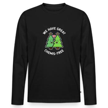 Weihnachten. Geschenke. Christmas. Wein. - Männer Premium Bio Langarmshirt - Schwarz - Vorne - Nico (187cm)