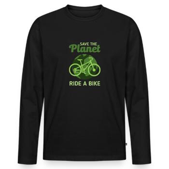 Fridays for future Greta pour la protection du climat. Bougez-vous - T-shirt manches longues Premium bio Homme - noir - Devant - Nico (187cm)