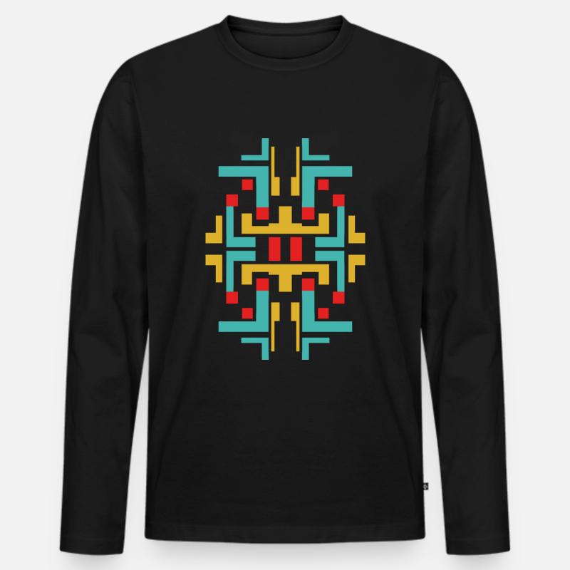 Abstrakte Farbkunst - Männer Premium Bio Langarmshirt - Schwarz