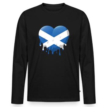 Écosse Drapeau écossais Alba GB Royaume-Uni - T-shirt manches longues Premium bio Homme - noir - Devant - Nico (187cm)