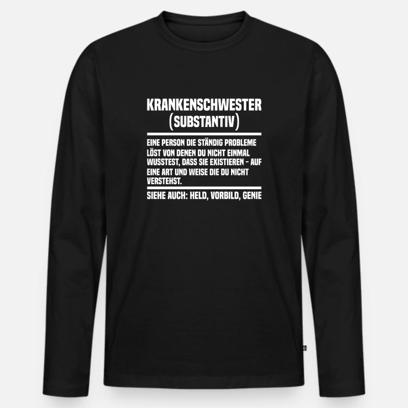 Krankenschwester Krankenpfleger - Männer Premium Bio Langarmshirt - Schwarz